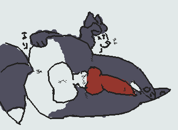 fox butt showing off cock and balls