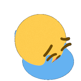 an gif of the crying loudly emoji turned into 3d, made to be rolling, though it's backwards for some reason
