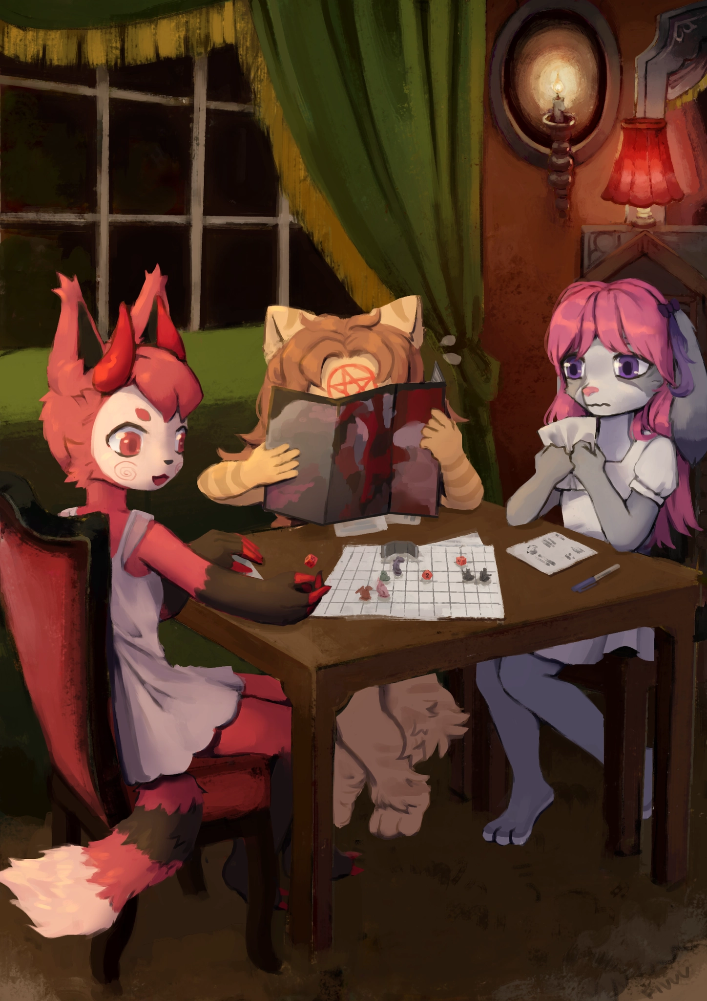Three underage furries playing Dungeons & Dragons.