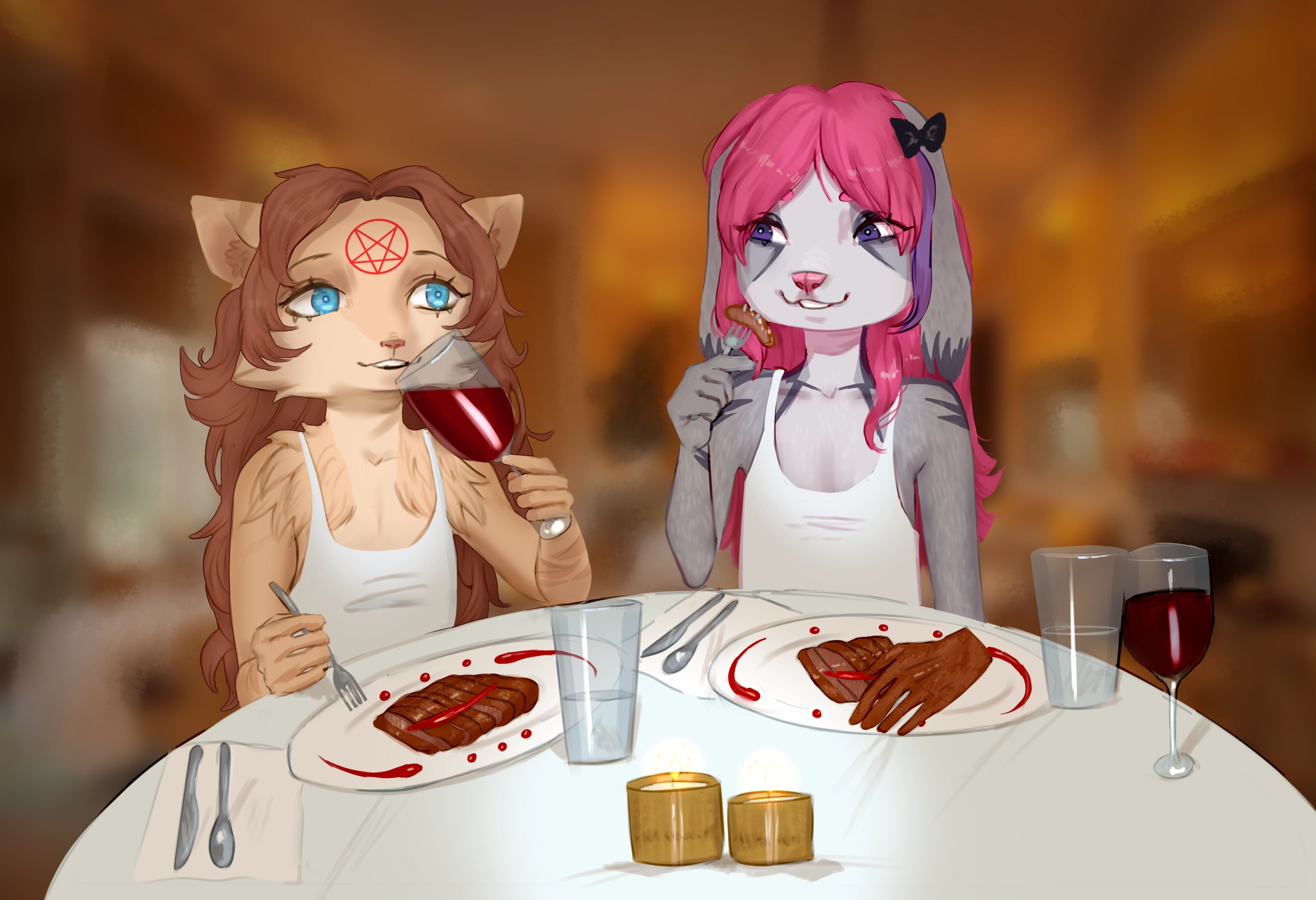 Two underage furries seemingly participating in cannibalism.