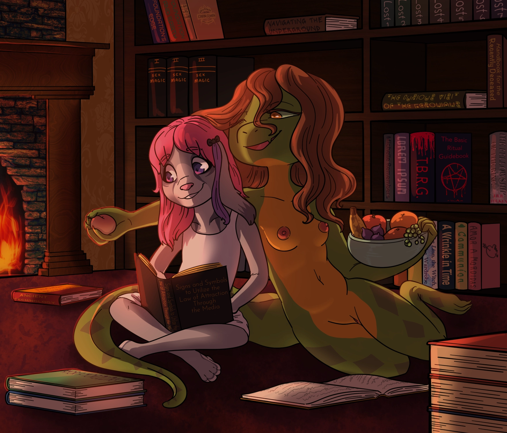 Underage furry socializing with a tall teenager. The teenager is an example of island gigantism.