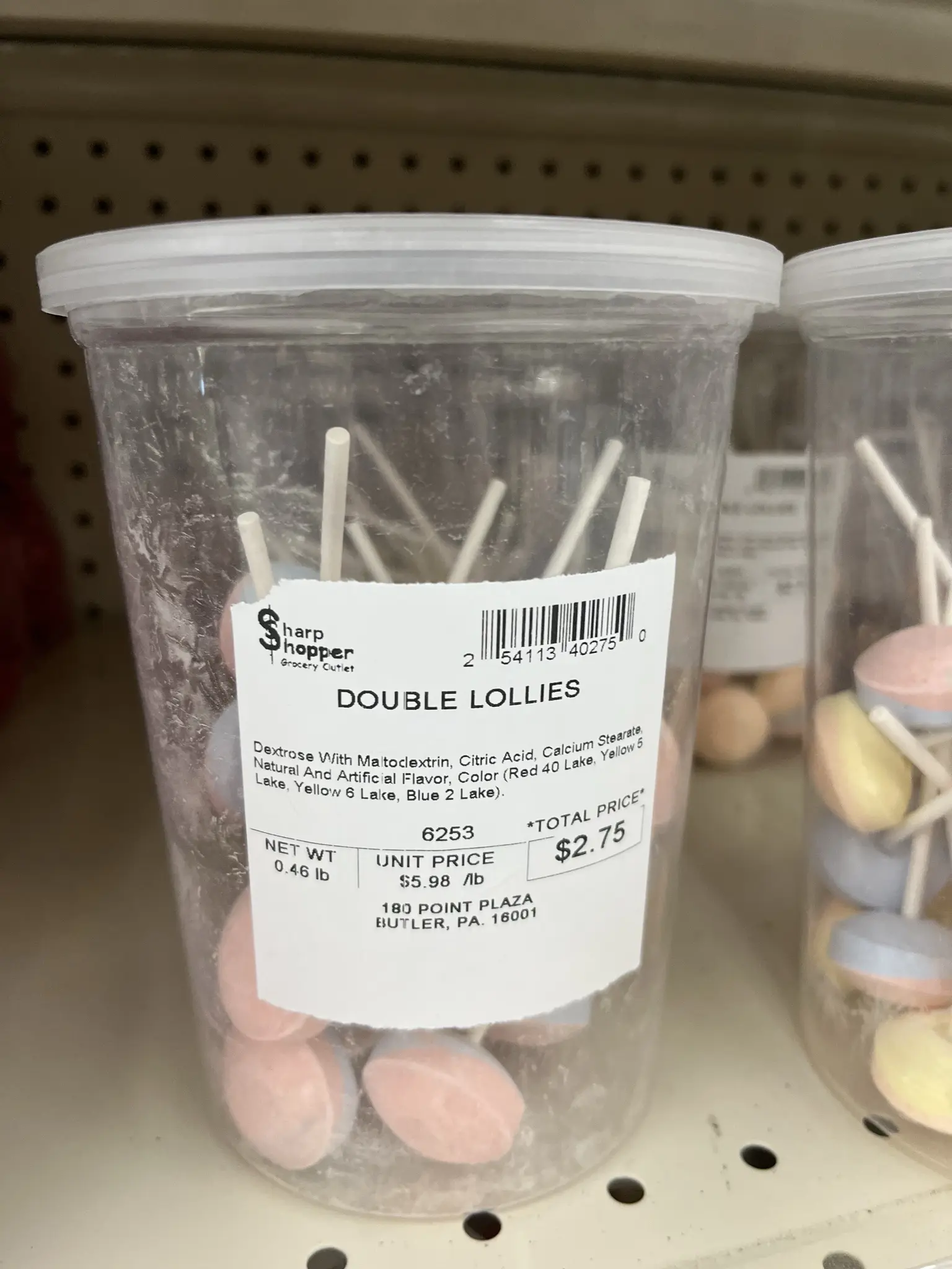 Available for purchase: Double Lollies $2.75