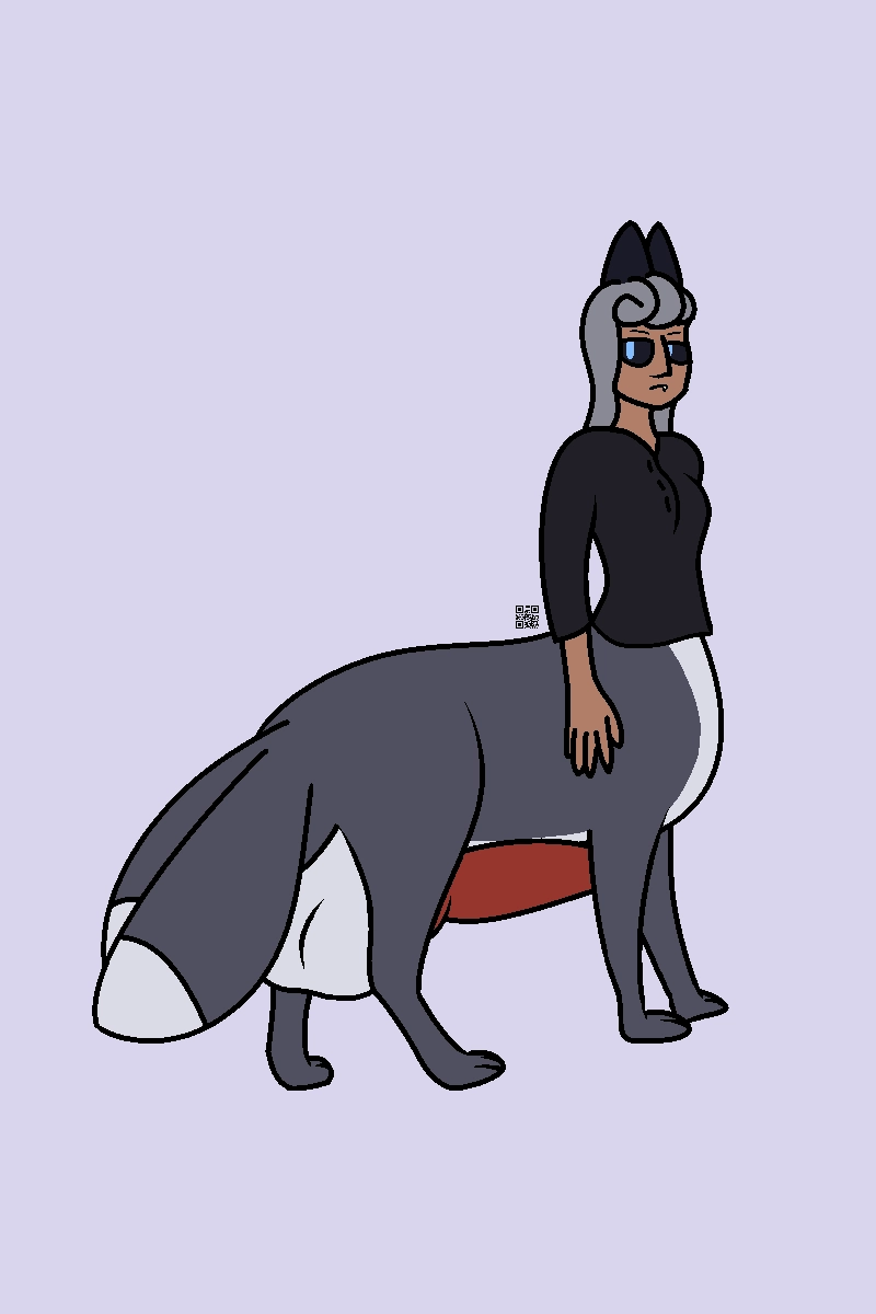 foxgirl taur with large cock and balls