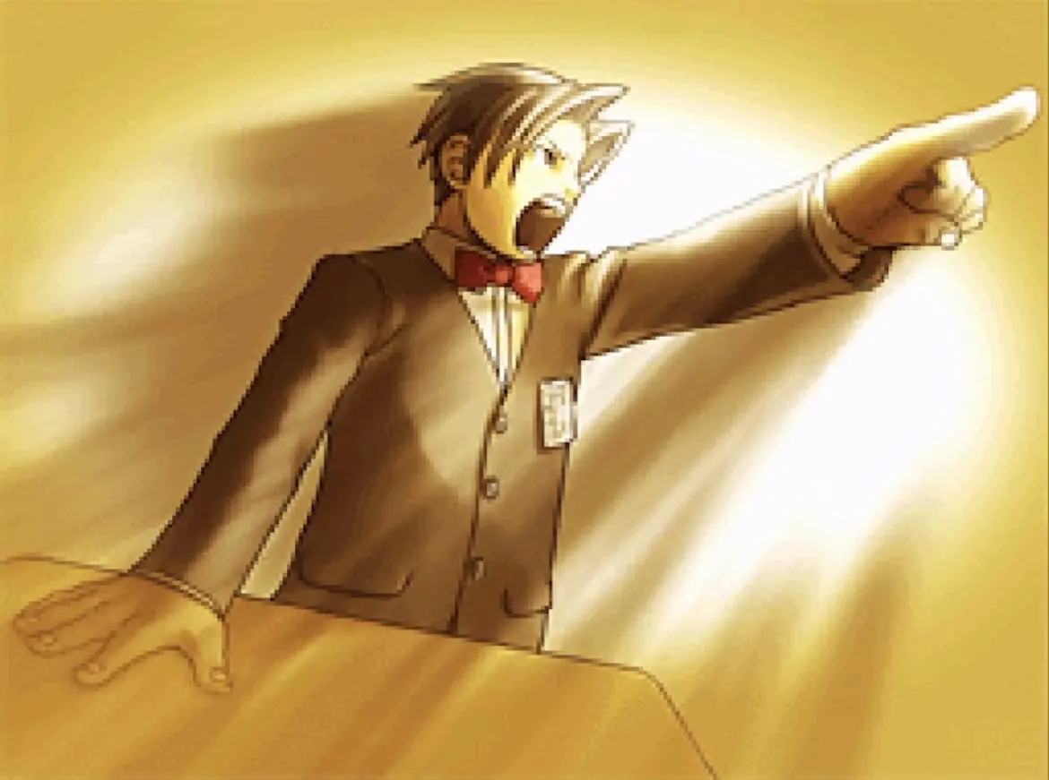 4th grade Miles Edgeworth piping up to “Objection!” to save Phoenix at trial