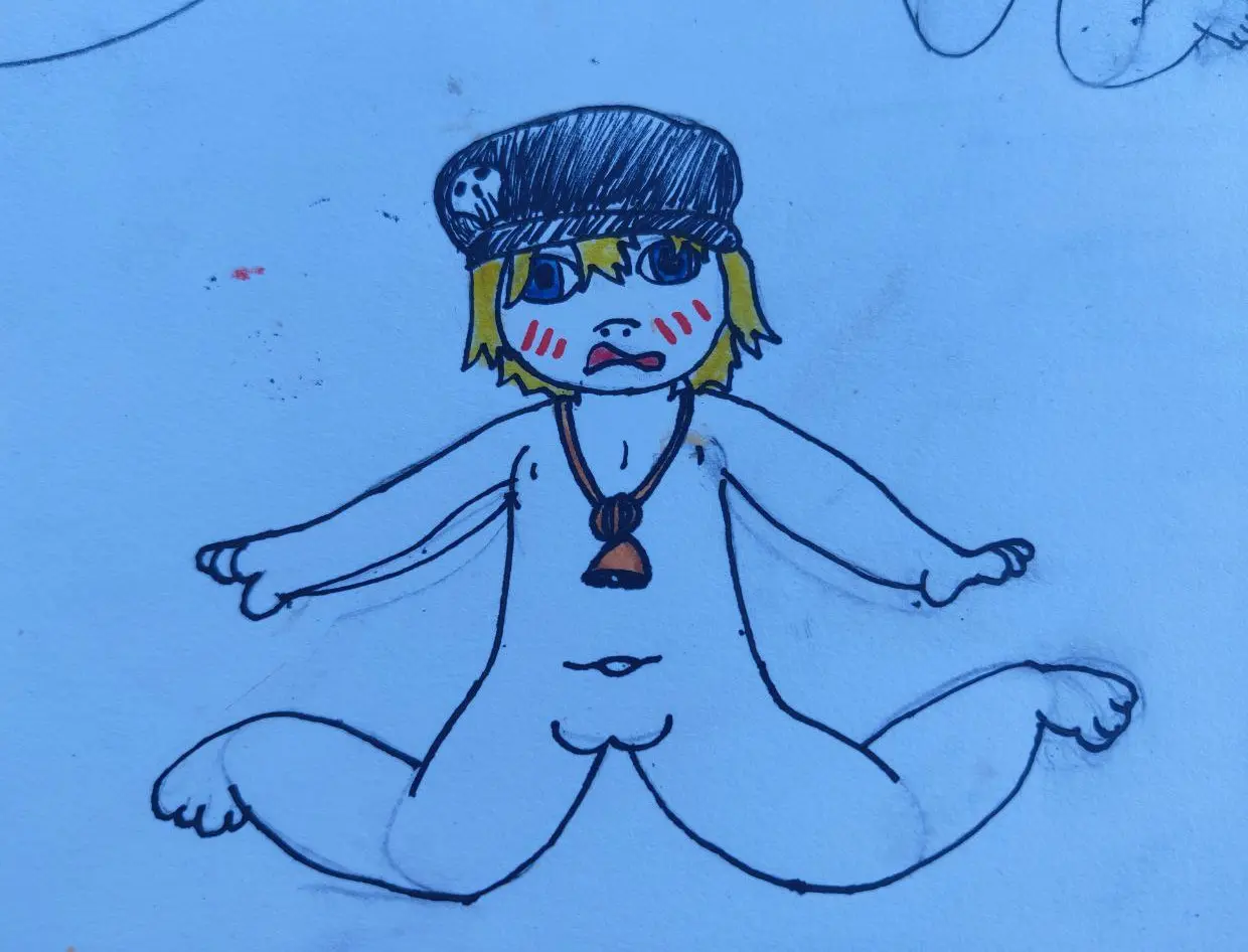 alt of the original sketch but without the papercraft pullup. which means cunny!