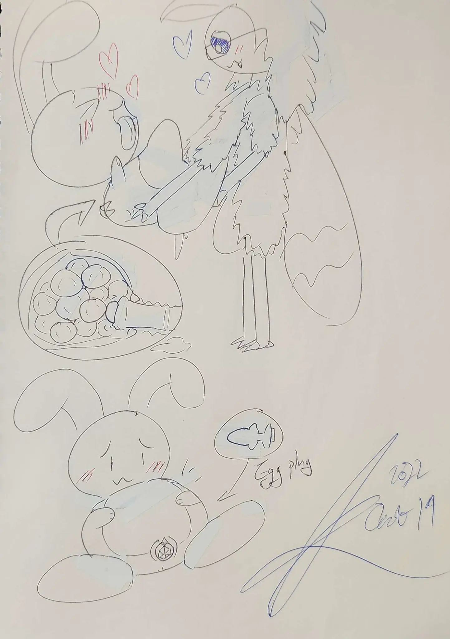 alien moth laying eggs into small bunny
