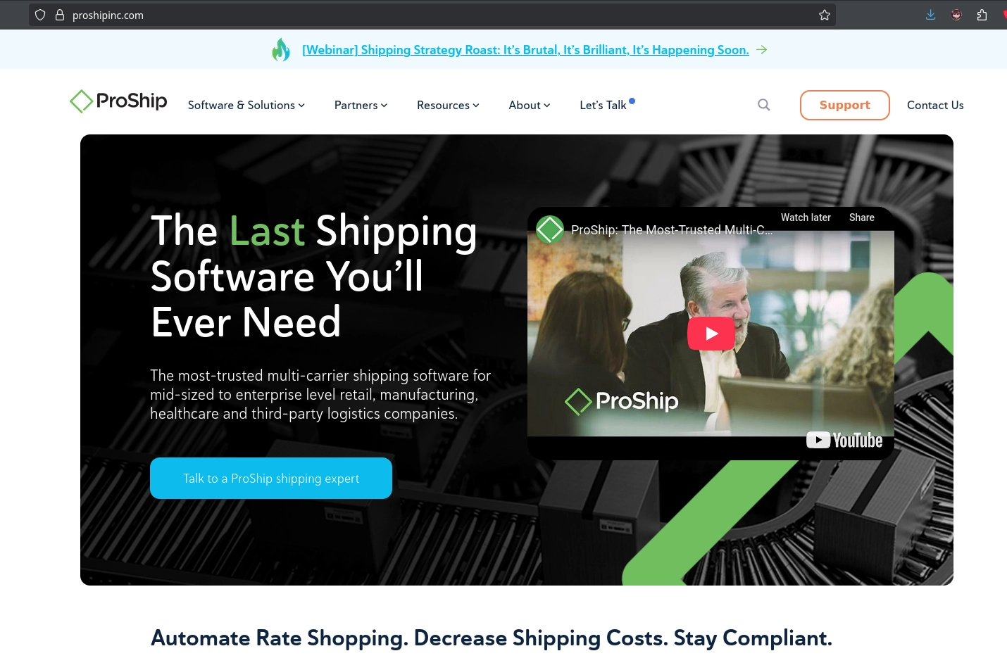 website called proshipinc.com, it's a shipping website
