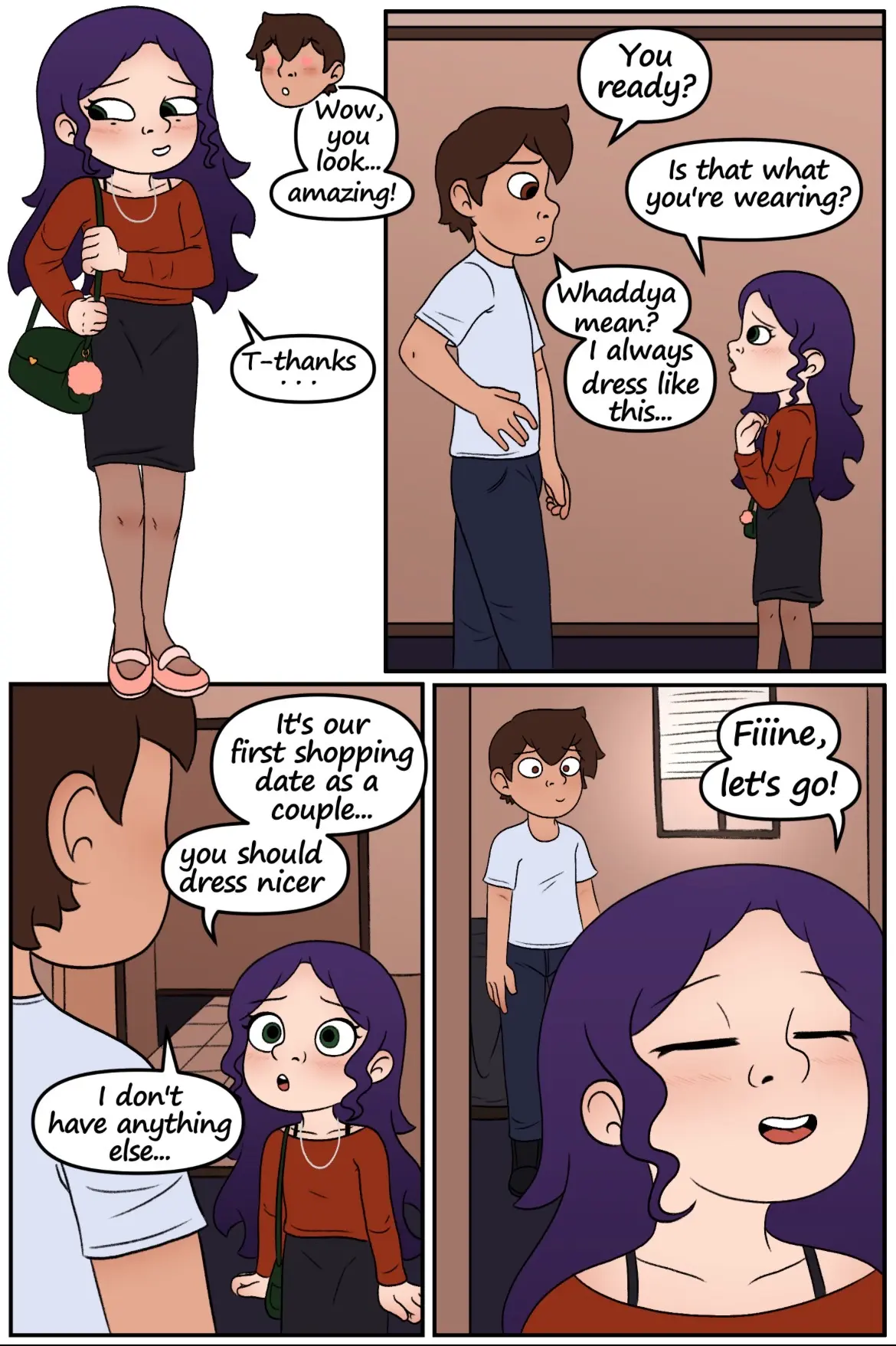 (Page from Chapter 2) Danny and Lily preparing for a shopping date