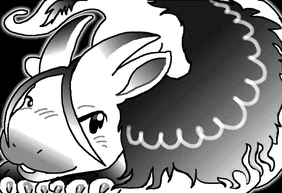 the same drawing as before but now with a dithered effect