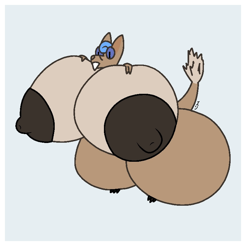 yinglet with very large breasts and thighs who appears to be a bit shocked about that