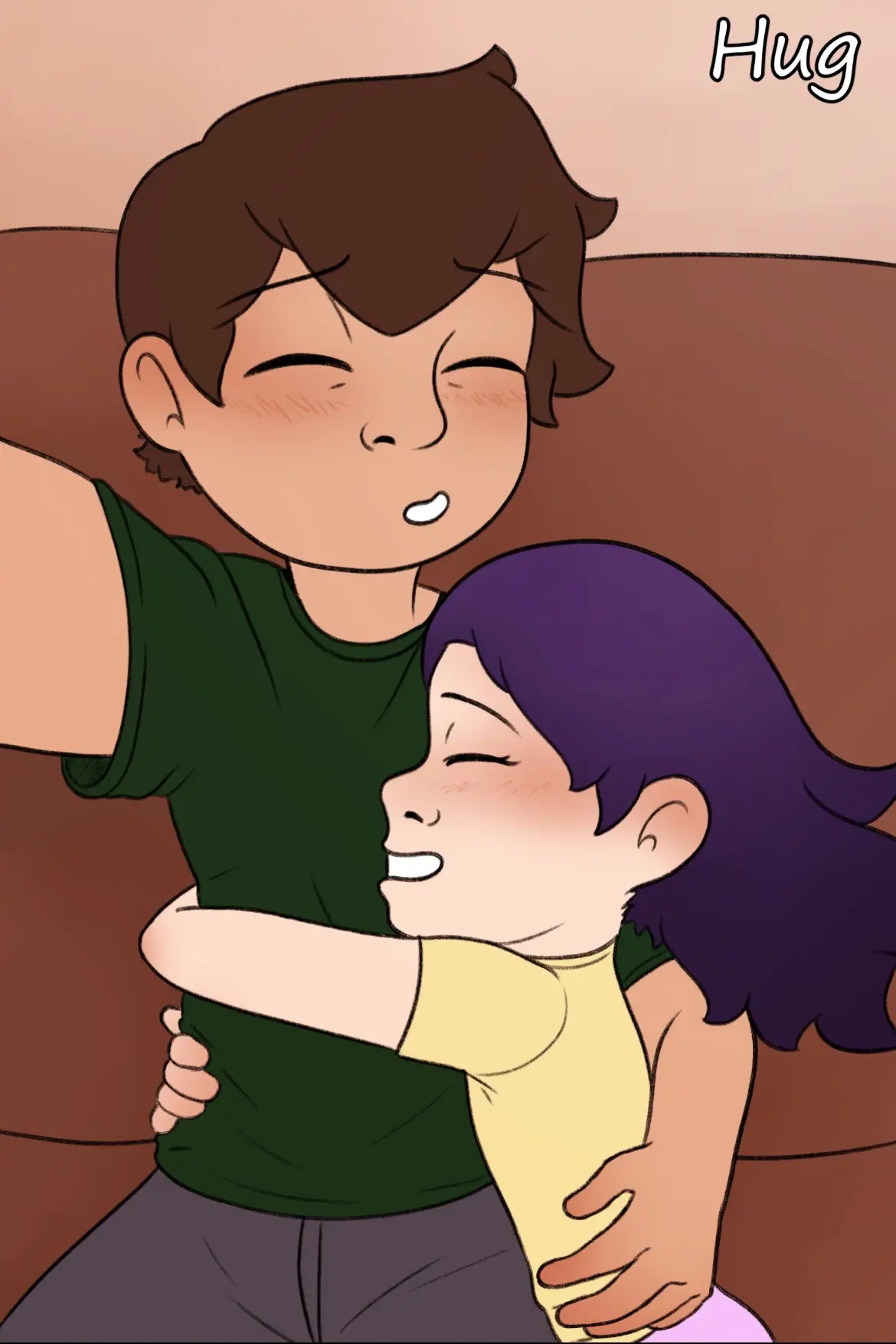 Promotional artwork of Danny and Lily hugging