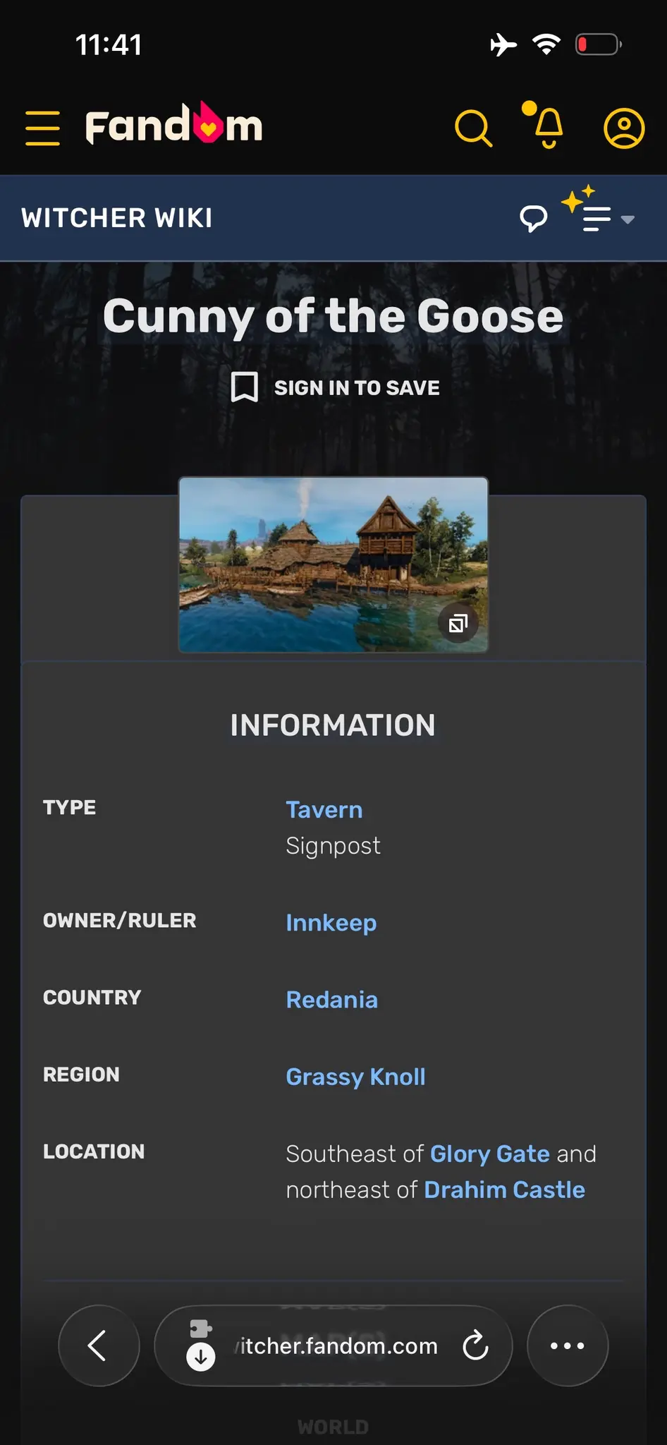 Witcher 3 Wiki: Cunny of the Goose
Type: Tavern
Region: Grassy Knoll