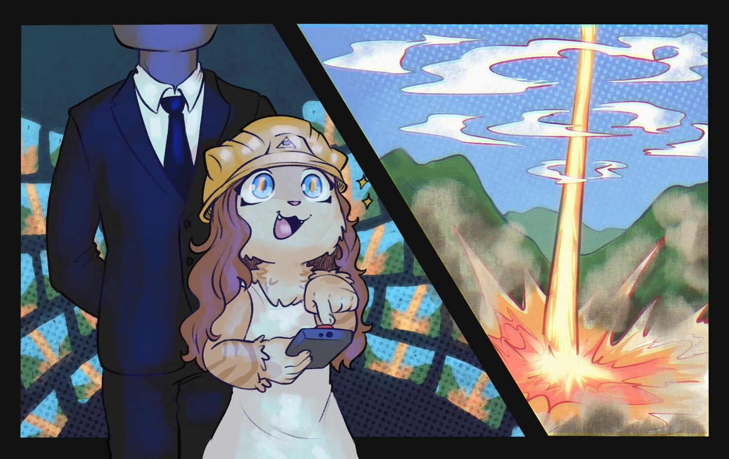 Furry marveling at a space laser.